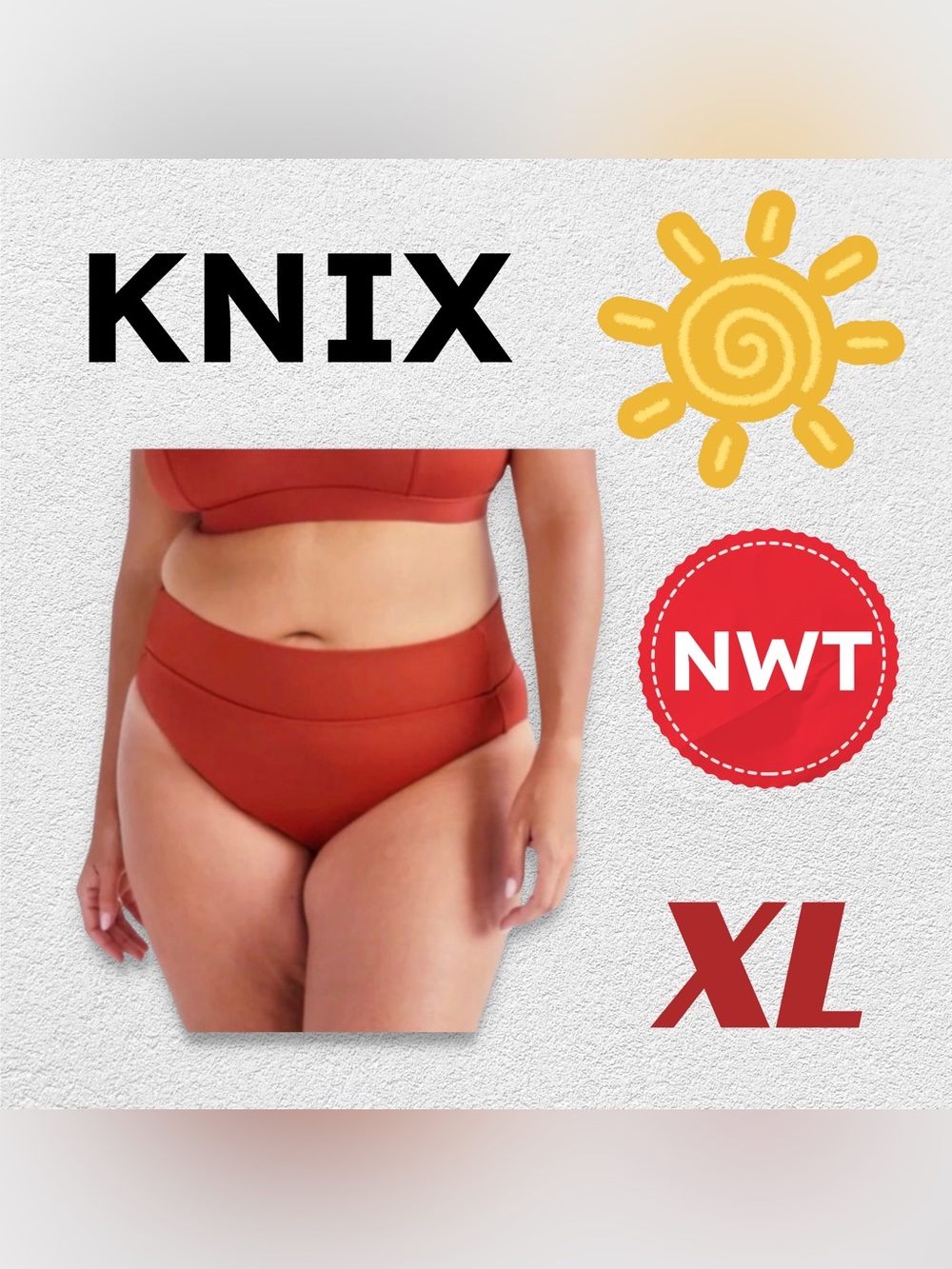 ⬇️🇨🇦🆕🏷️NWT KNIX | XL | Lava Bright colored High Rise Bikini Bottom*